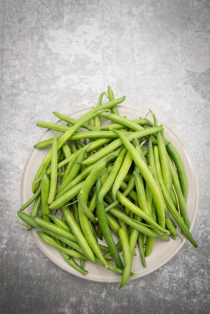 緑の新鮮なインゲン、野菜、健康食品