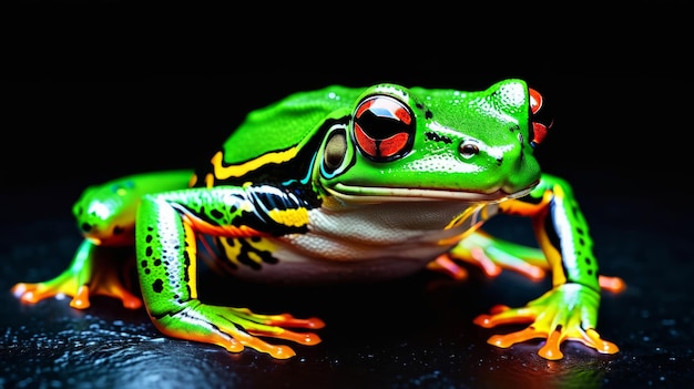 Green Frog Sitting on Top of a Table