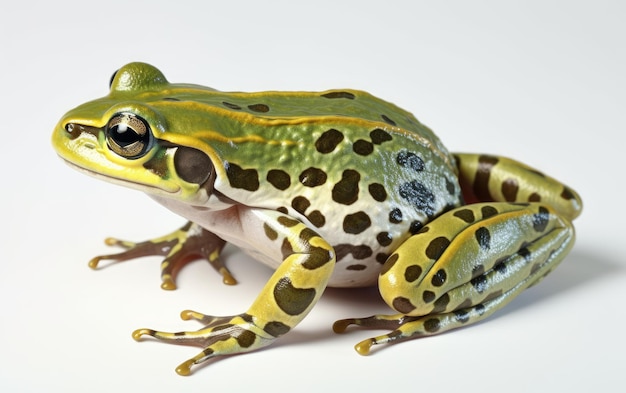 Photo a green frog or toad on a white background ai generated