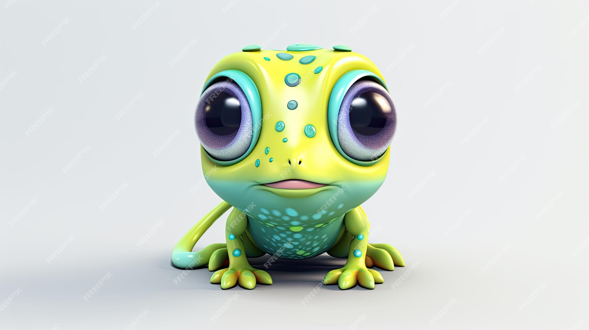 Premium AI Image | a green frog with a blue eyes and a green nose.