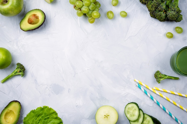 Photo green fruits and vegetables