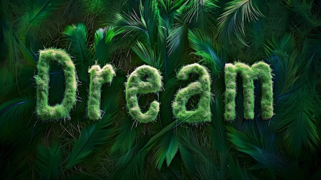 Foto green fur dream concept creatieve horizontale kunstposter