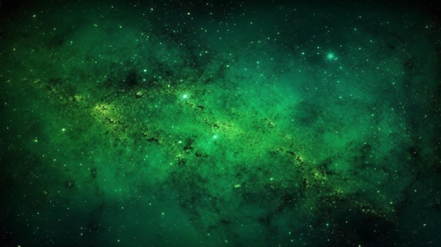 별과 녹색이라는 단어가 있는 녹색 은하