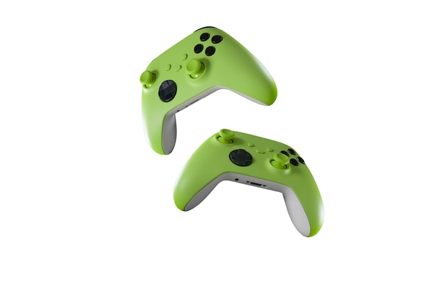 Photo green game controller for cropping 3d illustration