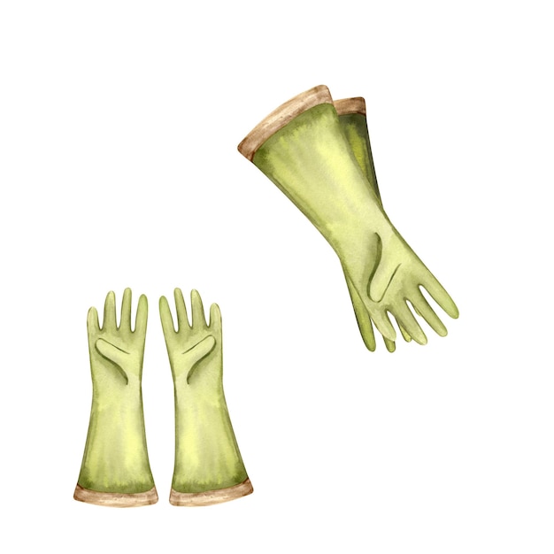 Green gardening gloves