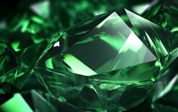 Green gemstone with green crystals in the center