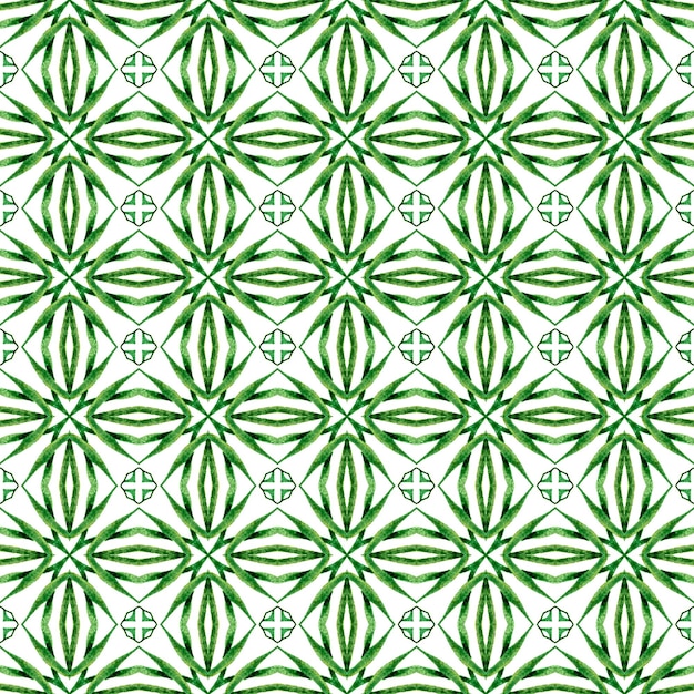 Green geometric chevron watercolor border Green