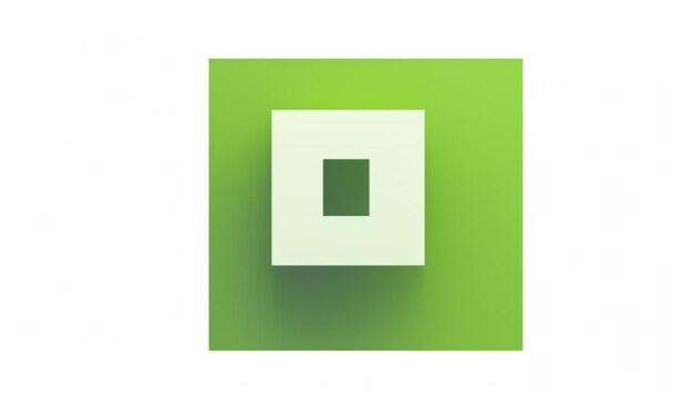 Фото Зеленая геометрическая фигура на белом фоне в минималистском стиле, созданная ии