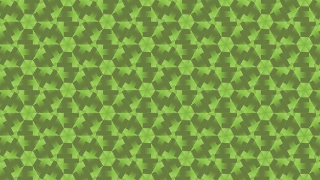 a green geometric pattern with geometric shapes and triangles.