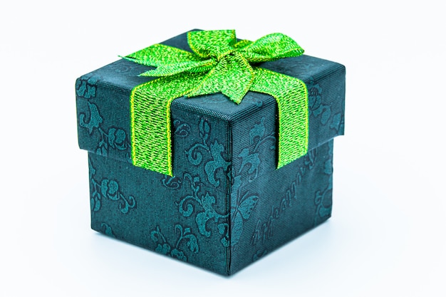 Green gift box for birthday or Christmas