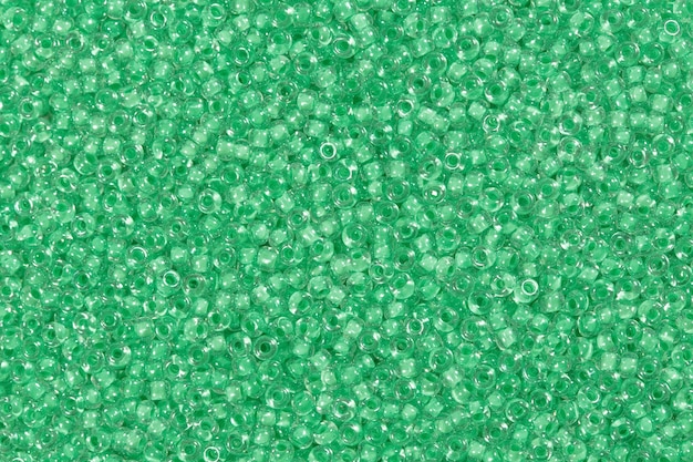 Green glass beads Hi res photo