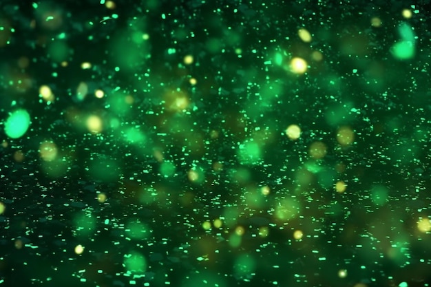 Green glitter background with a gold sparkles