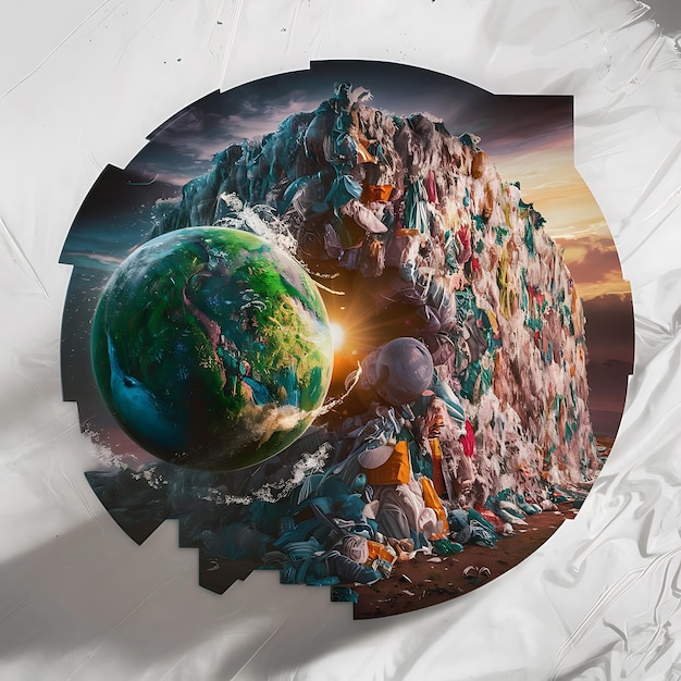 Foto il concetto di green globe earth day planet vs plastics earth day 2024