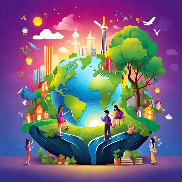 green globe the global impact of environmental education illustration image AI Generate image