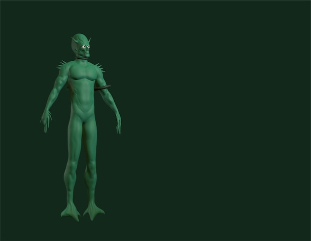 ハロウィーンの恐怖のキャラクターの 3 d デザインの緑のゴブリン 3 d キャラクター