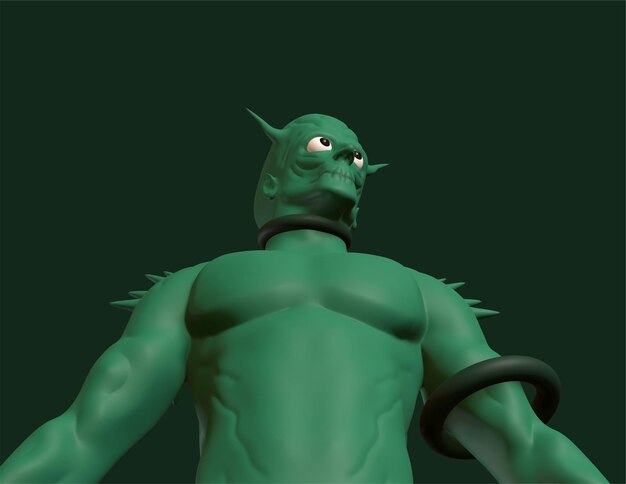 green goblin 3d character for halloween scare character 3d design