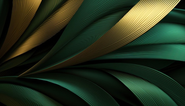Green and gold background with a gold ribbon