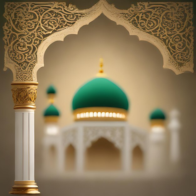 Photo a green and gold building with a green dome and a green dome