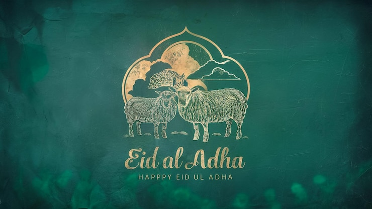 Photo a green and gold image of a sheep with the words quot arabic quot on it