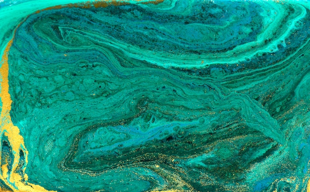 Green and gold marbling ripple of agate.