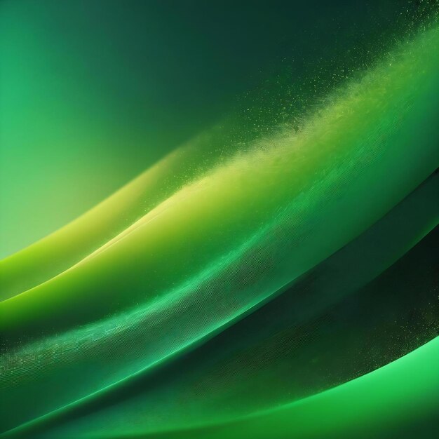 Green and gradient abstract background with flowing particles digital future technology concept