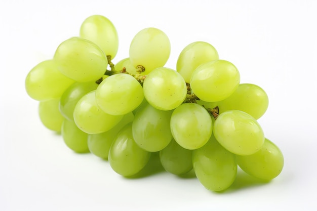 Green Grape Closeup On White Background