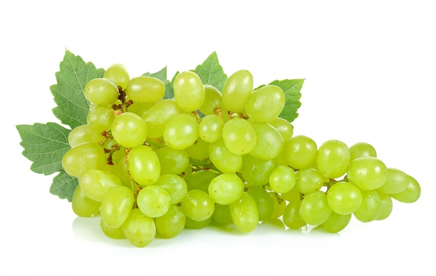 Green grape isolated on the white background