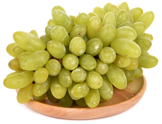 Green grape isolated on white background