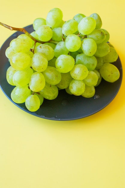 Green grape on plate