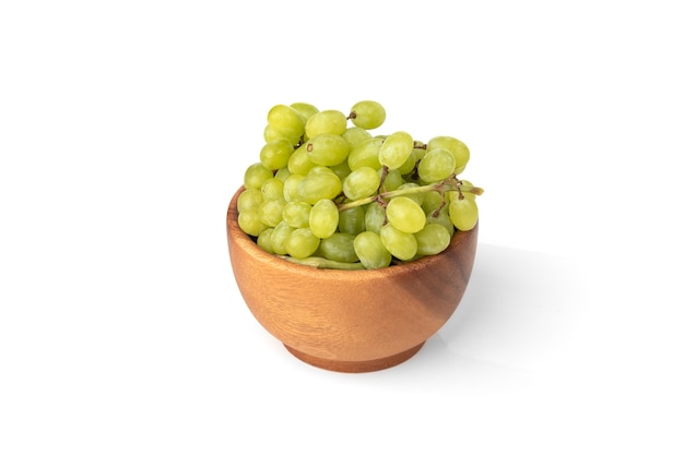 Green grapes isolated on a white background