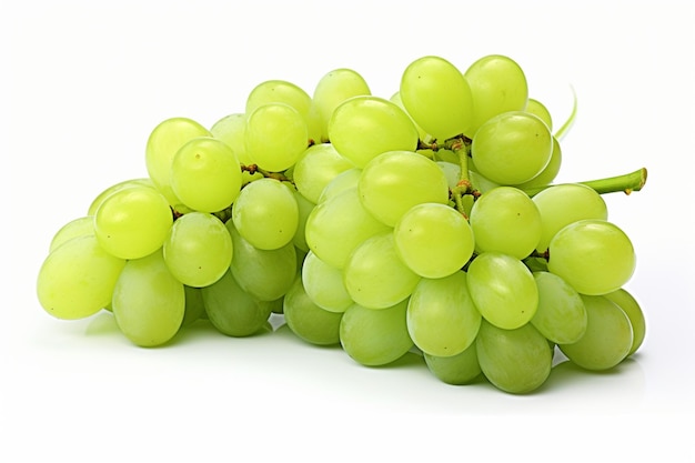 Green grapes isolated on white background