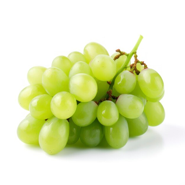 Green grapes isolated on a white background