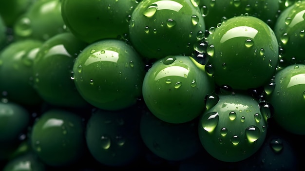 Green grapes with water drops on the top