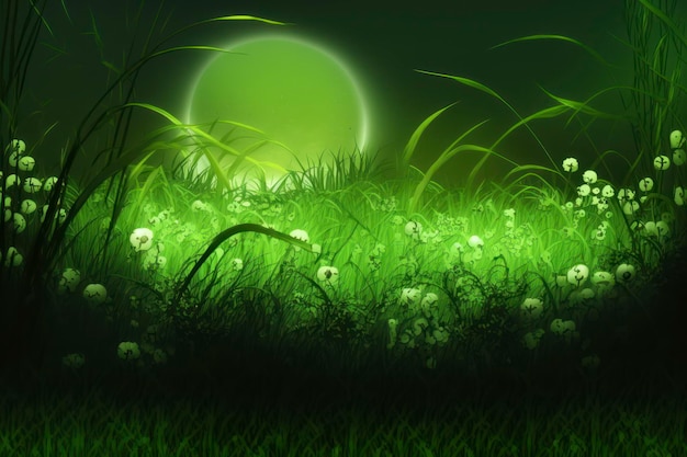 Green grass background fantasy