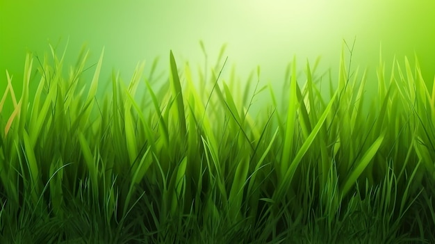 Green grass background with a green sky and the sun