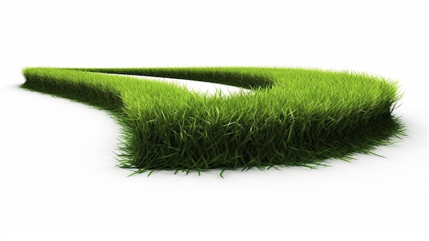 A green grass bag with a patch of grass