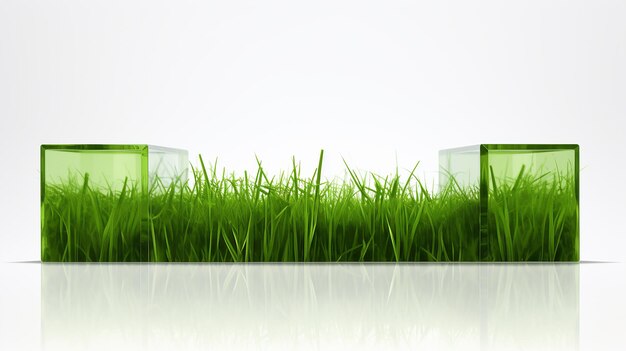 Photo green grass field cutout