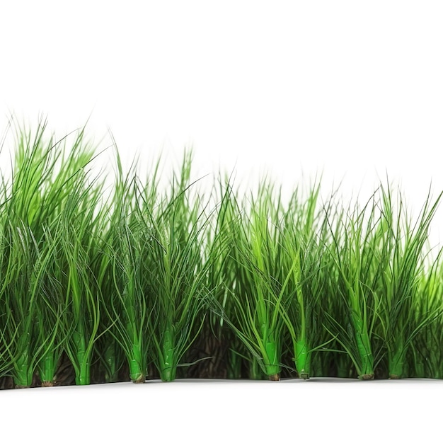 Photo green grass field isolated on white background generate ai