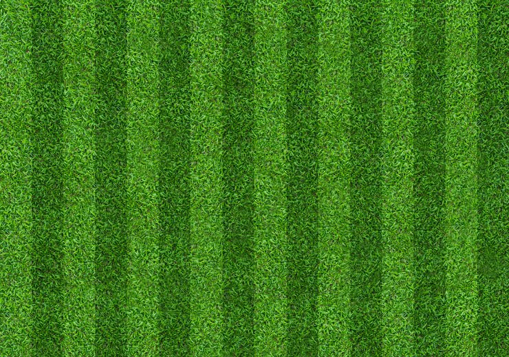 Photo green grass field pattern background for soccer and football.