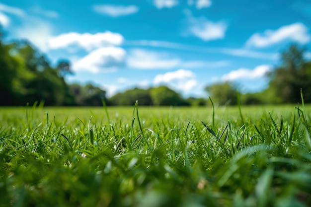 Green Grass Field With Blue Sky