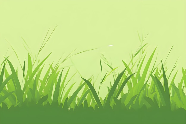 緑という言葉が書かれた野原の緑の草