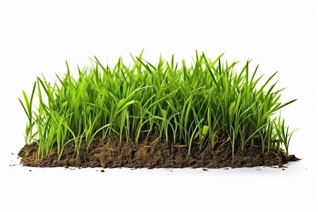 Photo a green grass grows in a pile of dirt