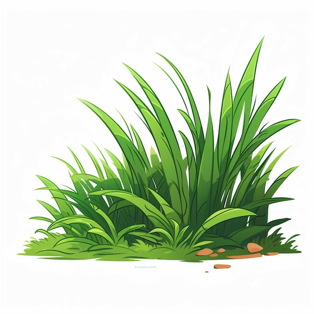 Зелёная трава изолирована на белом фоне Векторная иллюстрация
