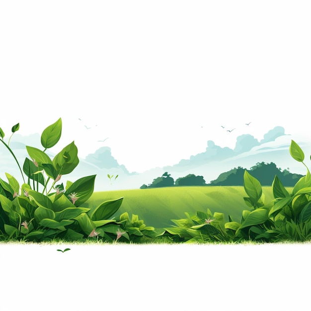 Green grass isolated on white background Vector illustration