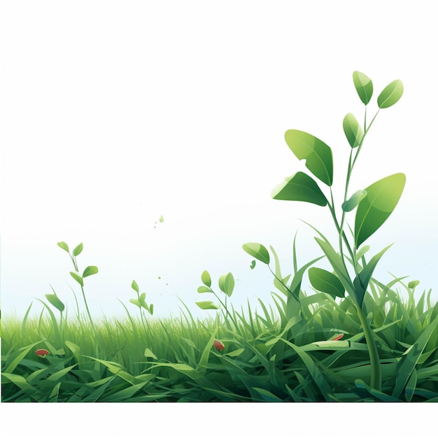 Green grass isolated on white background Vector illustration