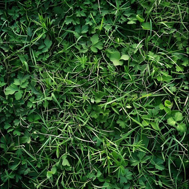 Photo green grass texture nature background top view flat lay