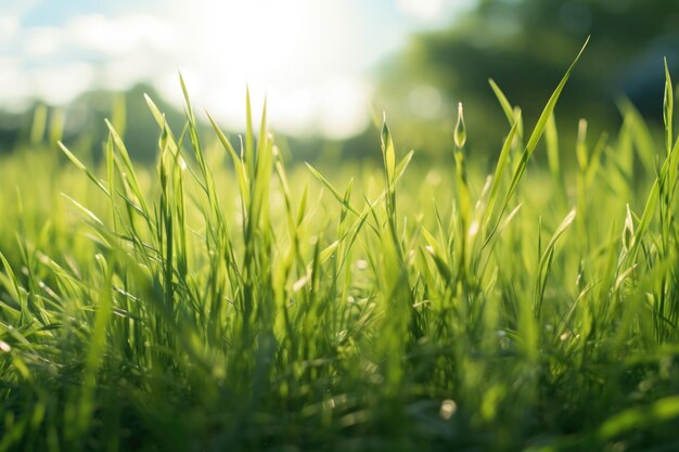 露のある緑の草