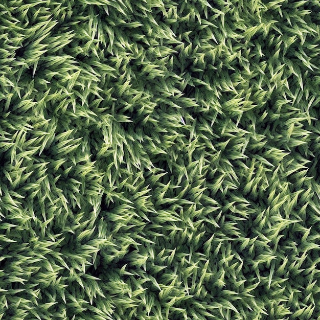 green grass with grass mowings