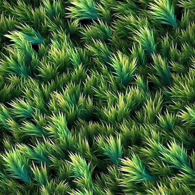 green grass with grass mowings