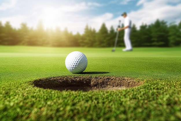 Green Grass and Woods on a Golf Field